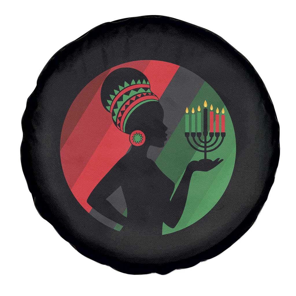 African Woman With Kinara Spare Tire Cover Happy Kwanzaa Cultural Pride Gift - Wonder Print Shop