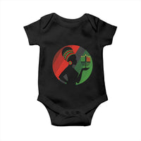 African Woman With Kinara Baby Onesie Happy Kwanzaa Cultural Pride Gift - Wonder Print Shop