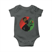 African Woman With Kinara Baby Onesie Happy Kwanzaa Cultural Pride Gift - Wonder Print Shop