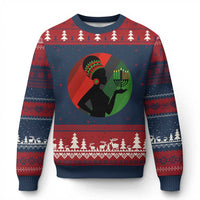 African Woman With Kinara Ugly Christmas Sweater Happy Kwanzaa Cultural Pride Gift - Wonder Print Shop