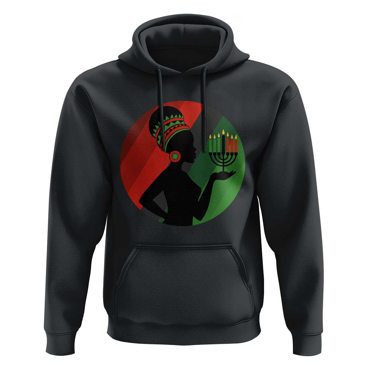 African Woman With Kinara Hoodie Happy Kwanzaa Cultural Pride Gift - Wonder Print Shop