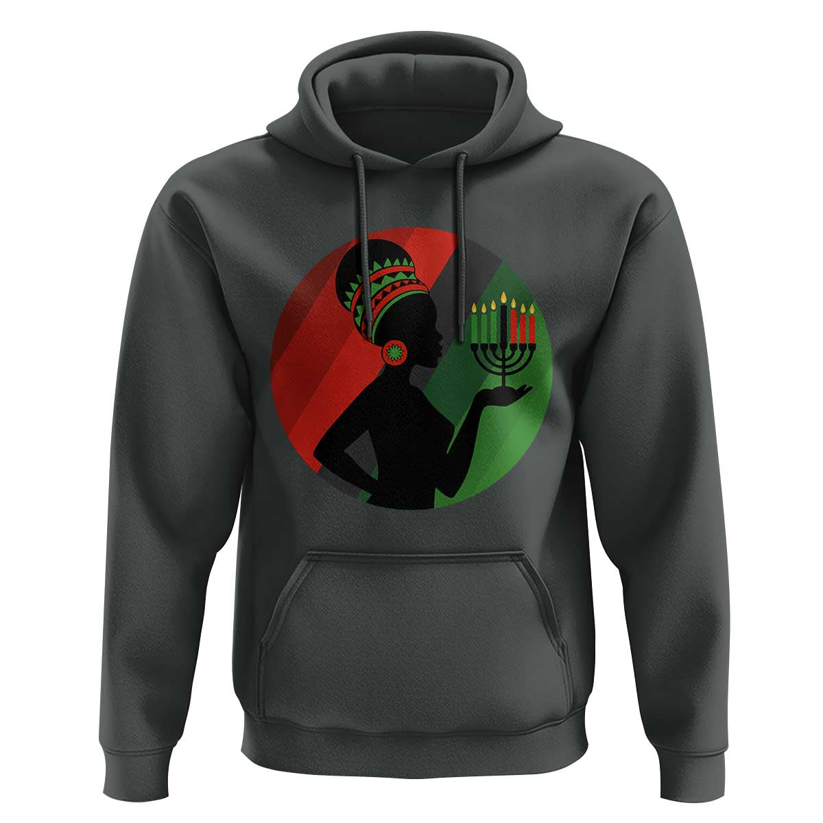 African Woman With Kinara Hoodie Happy Kwanzaa Cultural Pride Gift - Wonder Print Shop