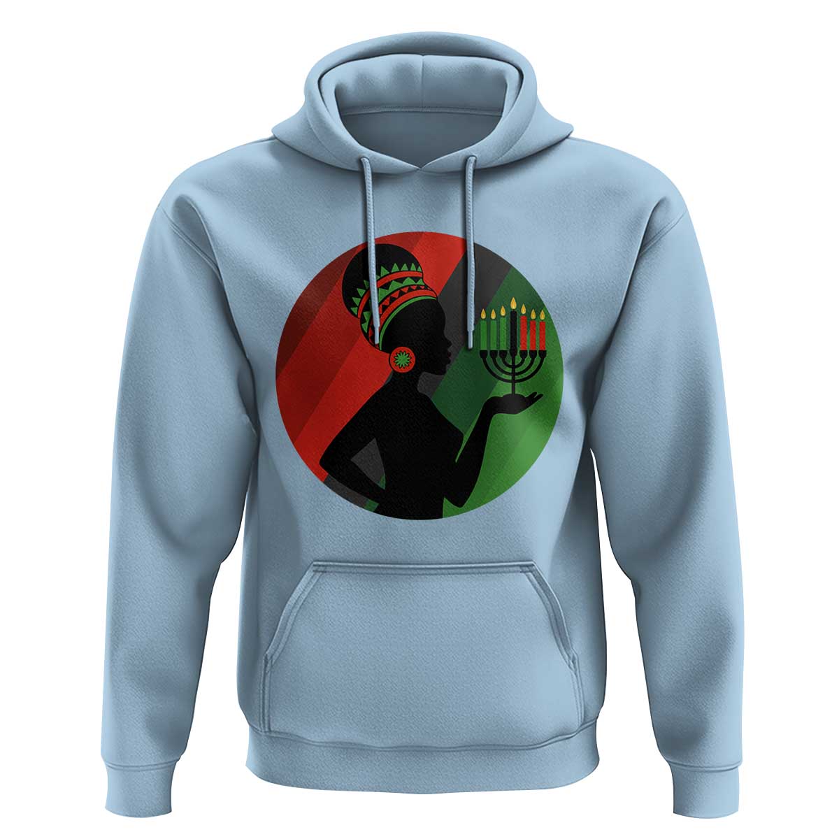 African Woman With Kinara Hoodie Happy Kwanzaa Cultural Pride Gift - Wonder Print Shop