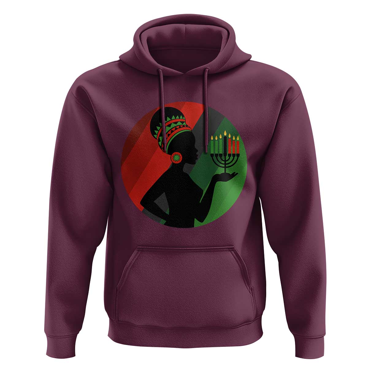 African Woman With Kinara Hoodie Happy Kwanzaa Cultural Pride Gift - Wonder Print Shop