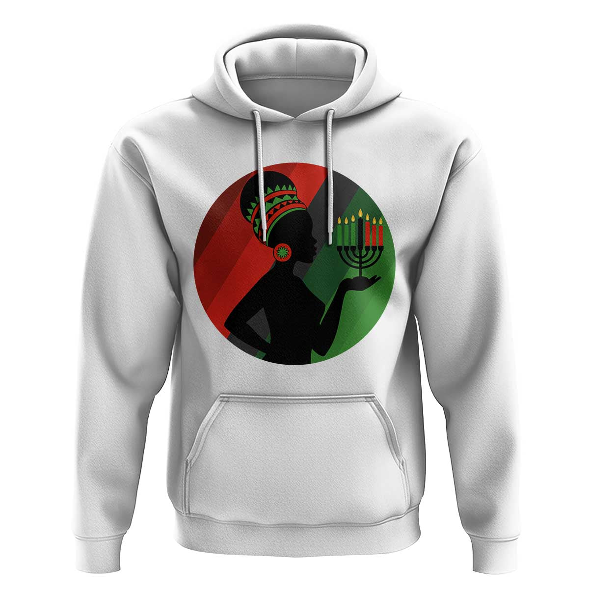 African Woman With Kinara Hoodie Happy Kwanzaa Cultural Pride Gift - Wonder Print Shop