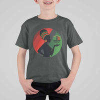 African Woman With Kinara T Shirt For Kid Happy Kwanzaa Cultural Pride Gift - Wonder Print Shop