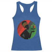 African Woman With Kinara Racerback Tank Top Happy Kwanzaa Cultural Pride Gift - Wonder Print Shop