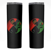 African Woman With Kinara Skinny Tumbler Happy Kwanzaa Cultural Pride Gift - Wonder Print Shop