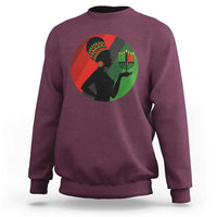 African Woman With Kinara Sweatshirt Happy Kwanzaa Cultural Pride Gift - Wonder Print Shop