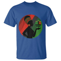 African Woman With Kinara T Shirt Happy Kwanzaa Cultural Pride Gift - Wonder Print Shop