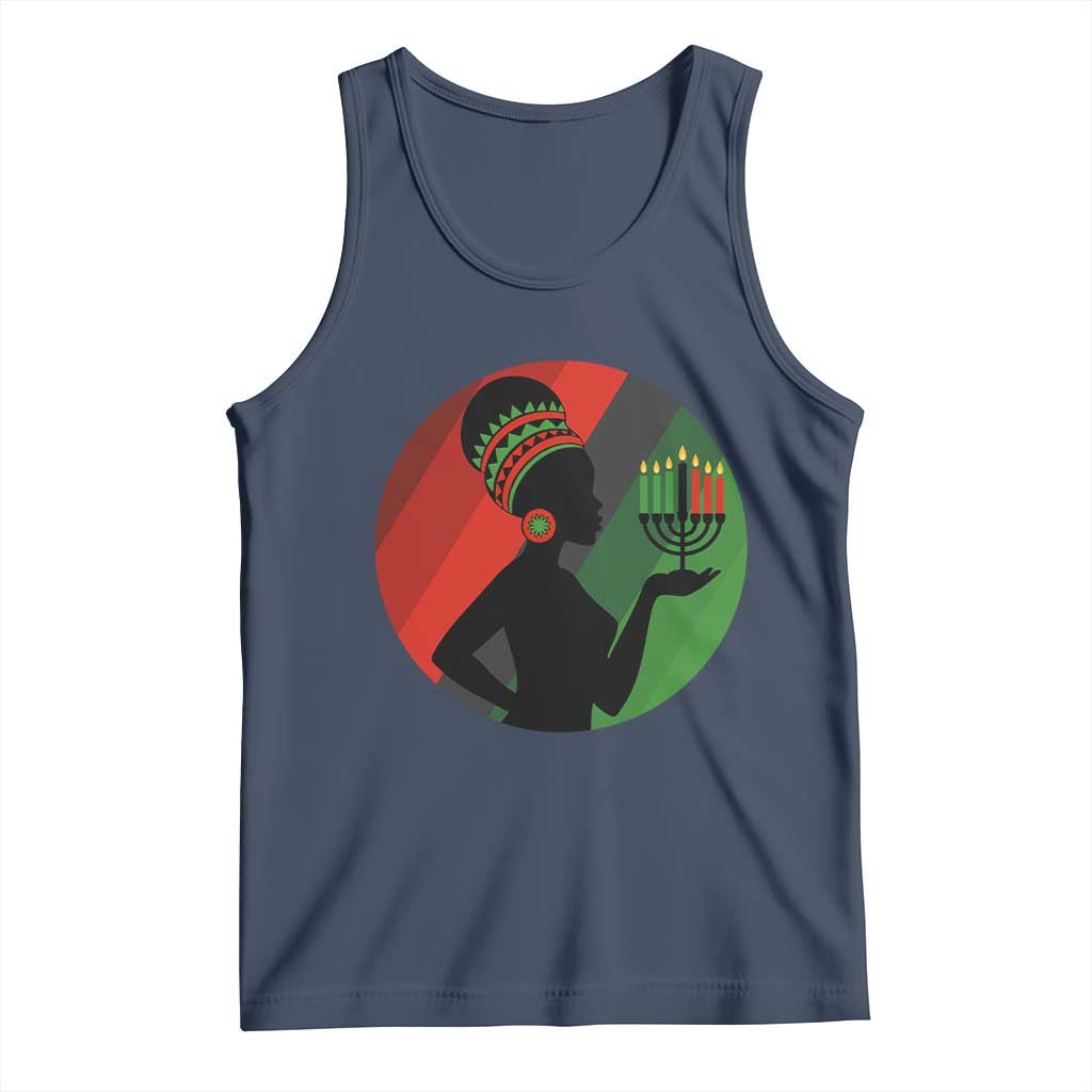 African Woman With Kinara Tank Top Happy Kwanzaa Cultural Pride Gift - Wonder Print Shop