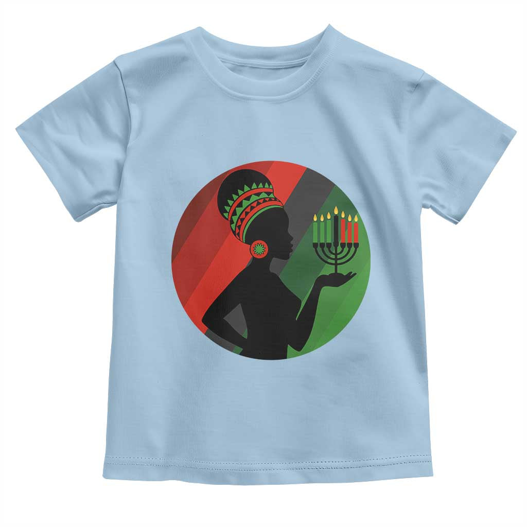 African Woman With Kinara Toddler T Shirt Happy Kwanzaa Cultural Pride Gift - Wonder Print Shop