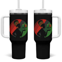 African Woman With Kinara Tumbler With Handle Happy Kwanzaa Cultural Pride Gift - Wonder Print Shop