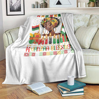 Kwanzaa Blessings African Woman Throw Blanket Umoja Seven Principles Family Gift - Wonder Print Shop