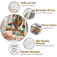 Kwanzaa Blessings African Woman Throw Blanket Umoja Seven Principles Family Gift - Wonder Print Shop