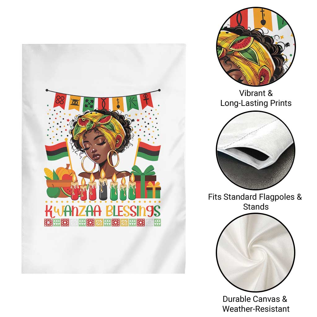Kwanzaa Blessings African Woman Garden Flag Umoja Seven Principles Family Gift - Wonder Print Shop