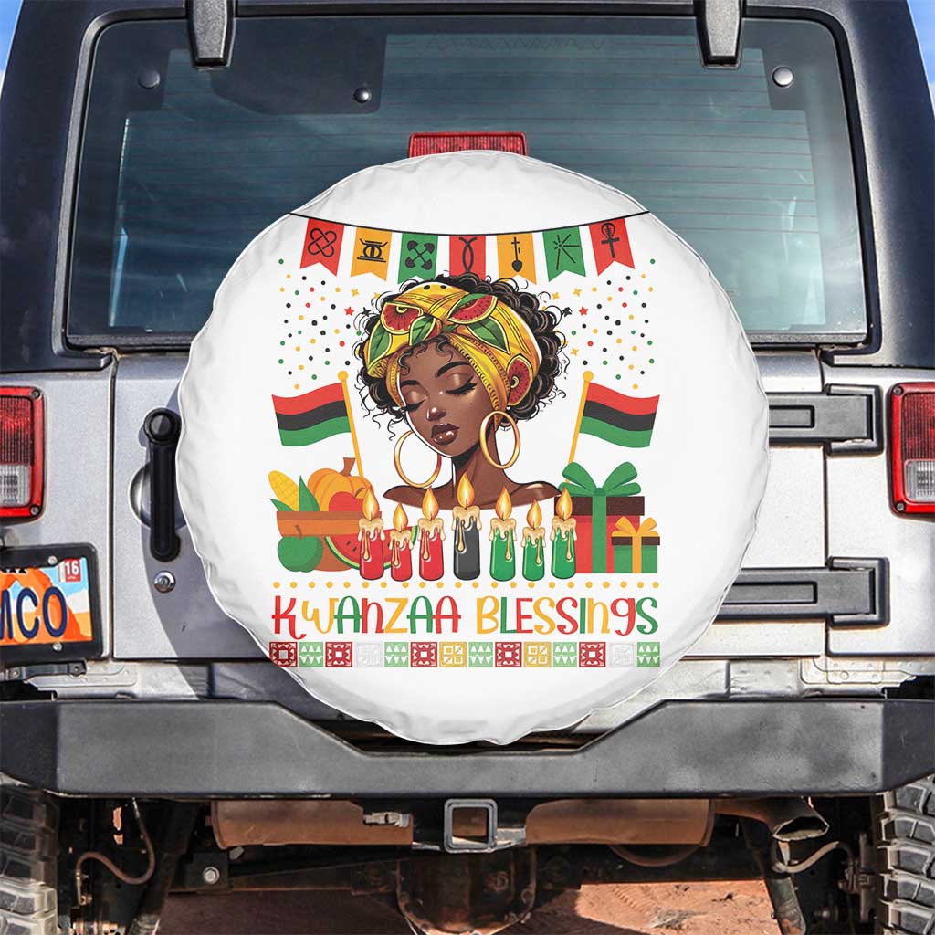 Kwanzaa Blessings African Woman Spare Tire Cover Umoja Seven Principles Family Gift - Wonder Print Shop