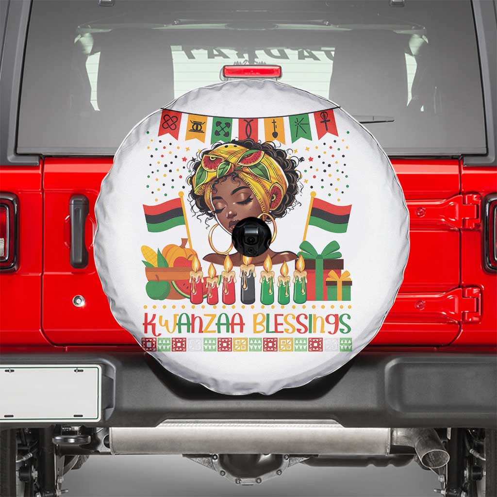 Kwanzaa Blessings African Woman Spare Tire Cover Umoja Seven Principles Family Gift - Wonder Print Shop