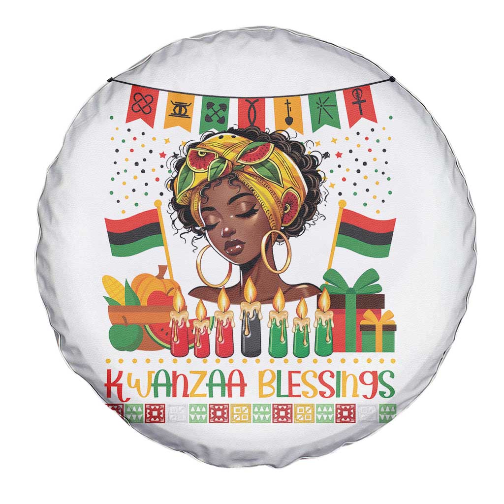 Kwanzaa Blessings African Woman Spare Tire Cover Umoja Seven Principles Family Gift - Wonder Print Shop