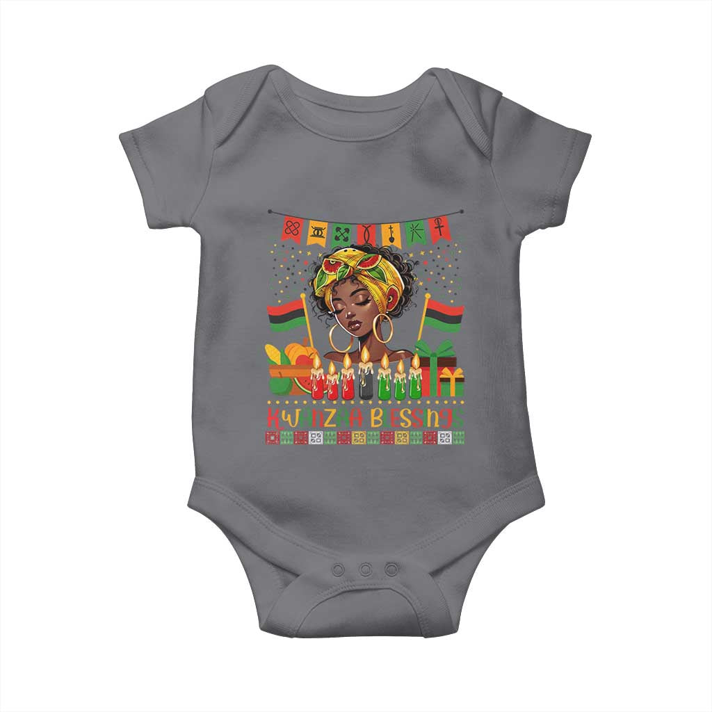 Kwanzaa Blessings African Woman Baby Onesie Umoja Seven Principles Family Gift - Wonder Print Shop