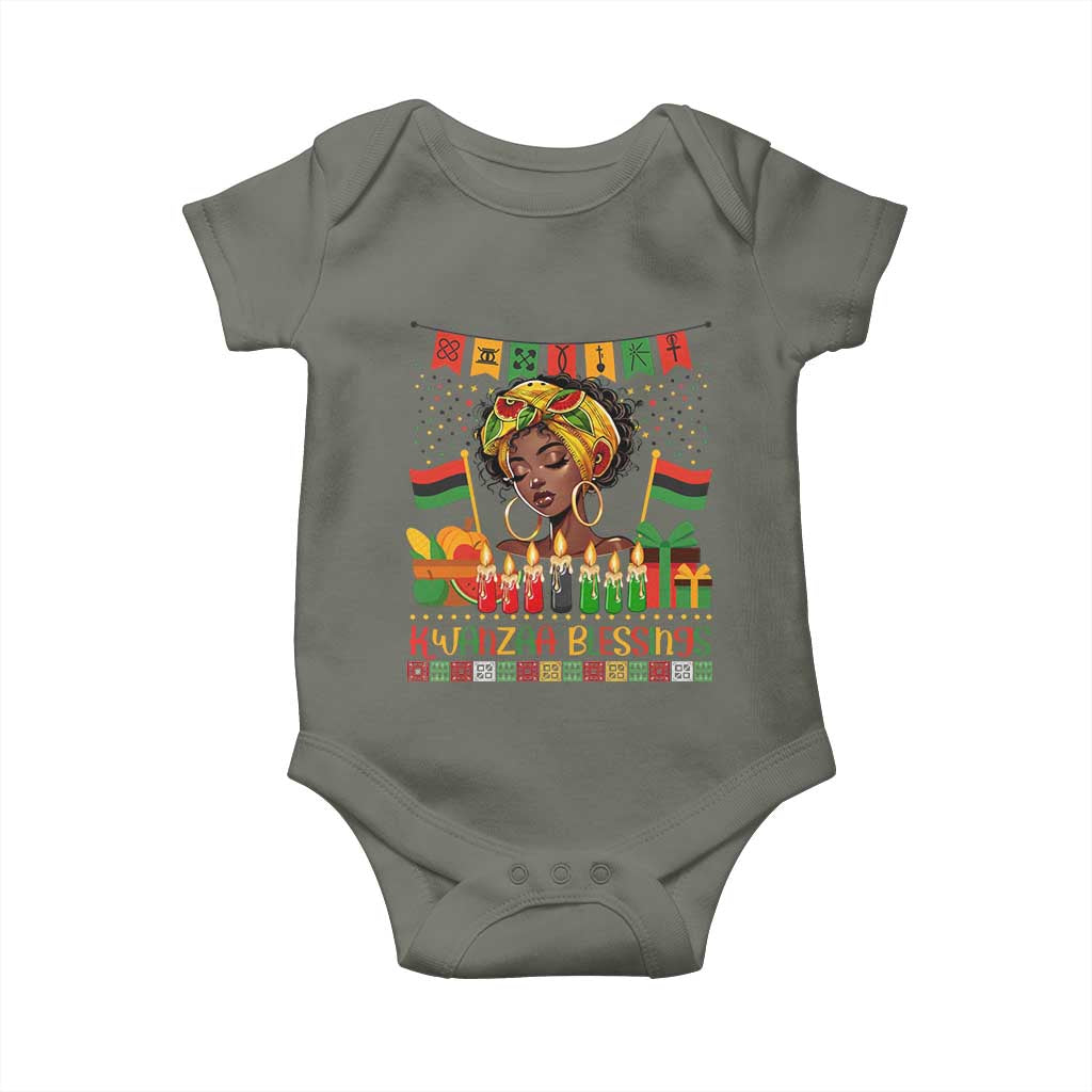 Kwanzaa Blessings African Woman Baby Onesie Umoja Seven Principles Family Gift - Wonder Print Shop