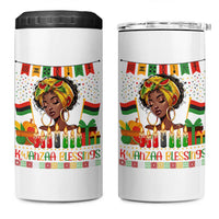 Kwanzaa Blessings African Woman 4 in 1 Can Cooler Tumbler Umoja Seven Principles Family Gift - Wonder Print Shop