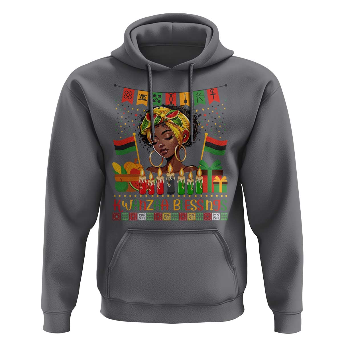 Kwanzaa Blessings African Woman Hoodie Umoja Seven Principles Family Gift - Wonder Print Shop