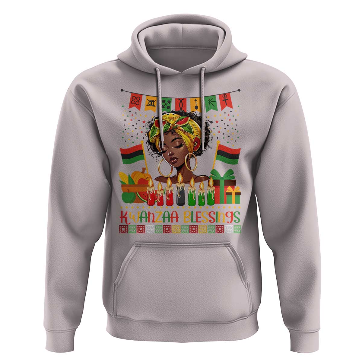 Kwanzaa Blessings African Woman Hoodie Umoja Seven Principles Family Gift - Wonder Print Shop
