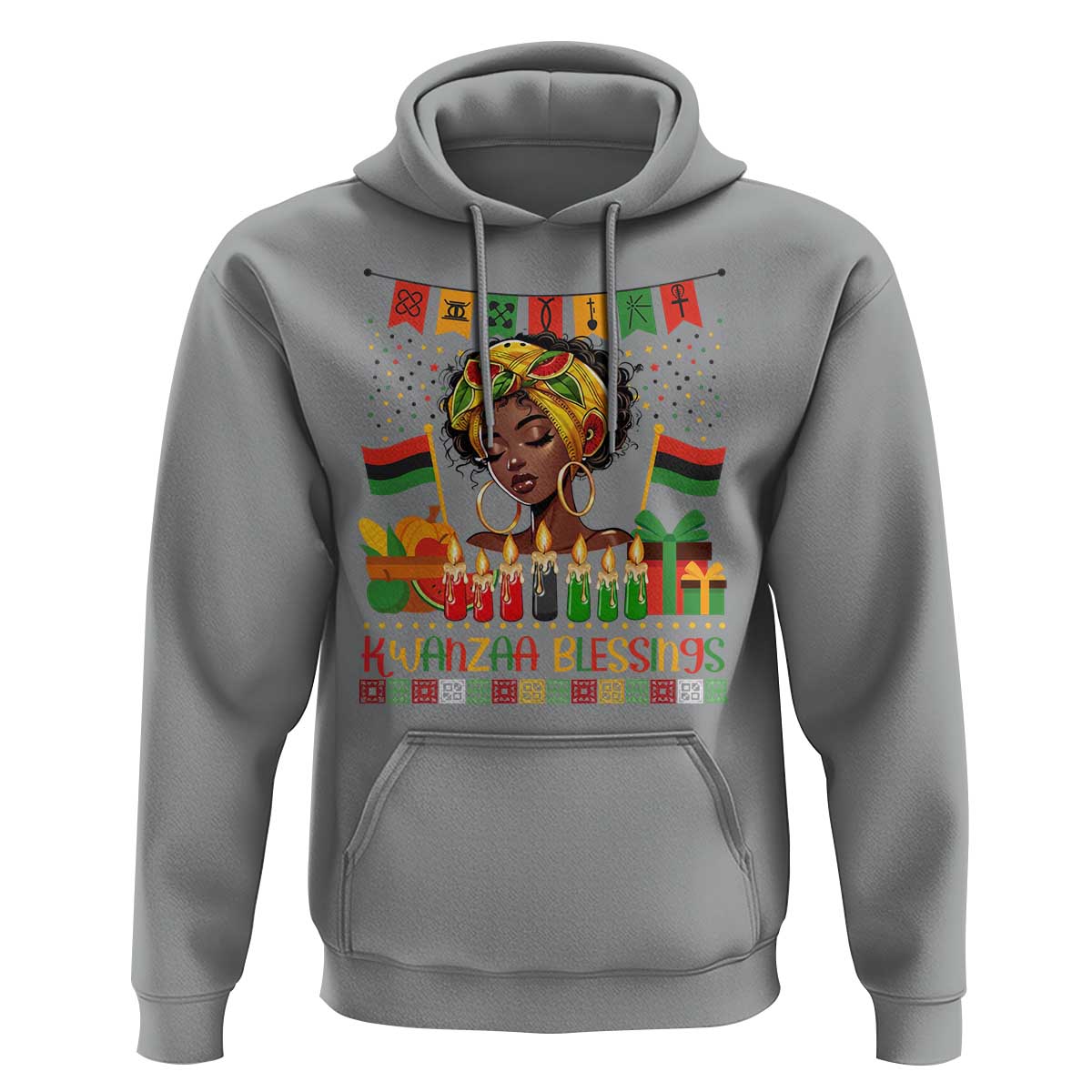 Kwanzaa Blessings African Woman Hoodie Umoja Seven Principles Family Gift - Wonder Print Shop