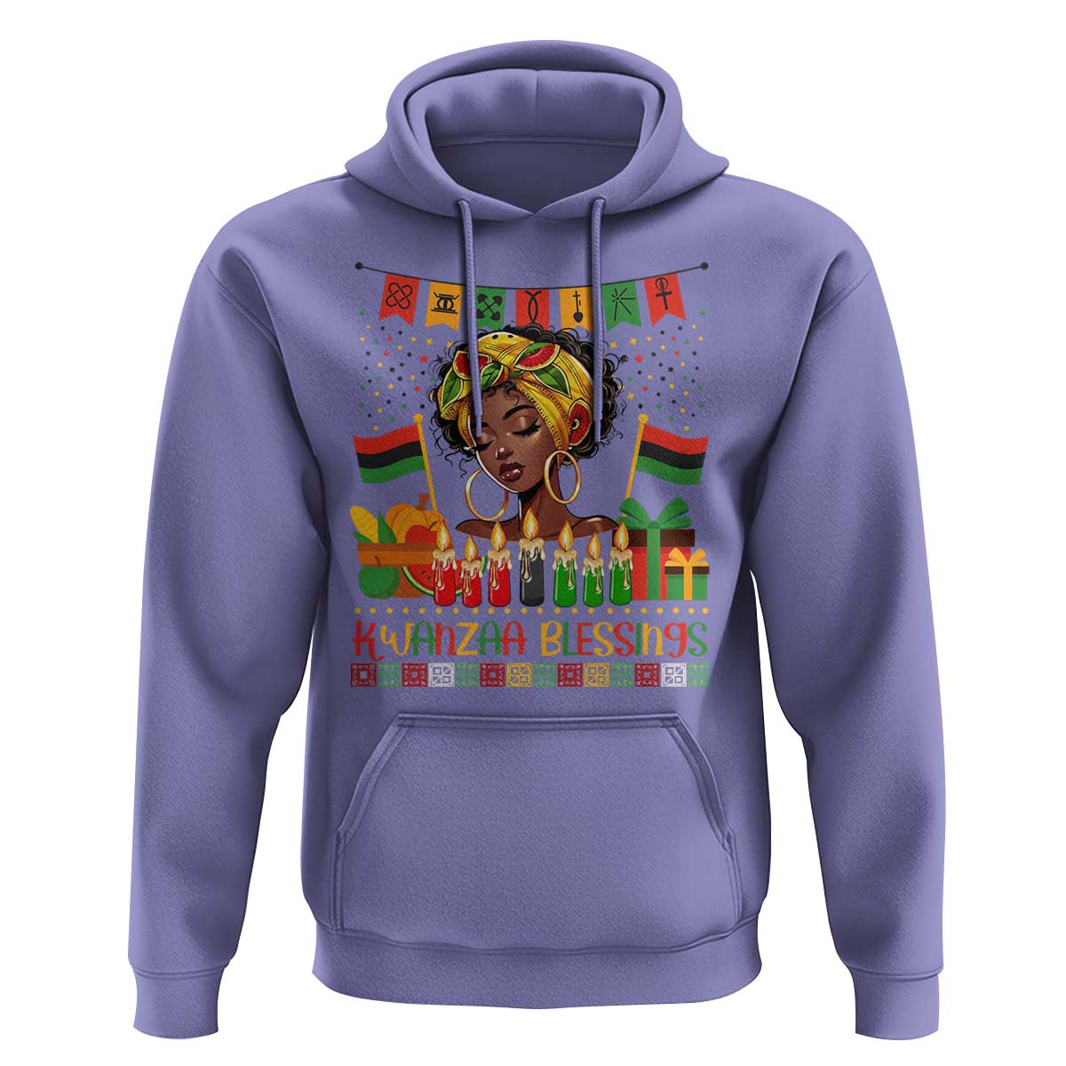 Kwanzaa Blessings African Woman Hoodie Umoja Seven Principles Family Gift - Wonder Print Shop