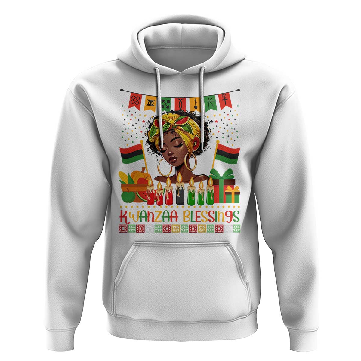 Kwanzaa Blessings African Woman Hoodie Umoja Seven Principles Family Gift - Wonder Print Shop