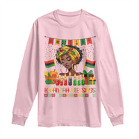 Kwanzaa Blessings African Woman Long Sleeve Shirt Umoja Seven Principles Family Gift - Wonder Print Shop
