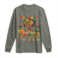 Kwanzaa Blessings African Woman Long Sleeve Shirt Umoja Seven Principles Family Gift - Wonder Print Shop