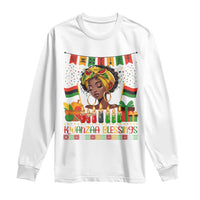 Kwanzaa Blessings African Woman Long Sleeve Shirt Umoja Seven Principles Family Gift - Wonder Print Shop