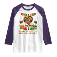 Kwanzaa Blessings African Woman Raglan Shirt Umoja Seven Principles Family Gift - Wonder Print Shop