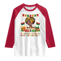 Kwanzaa Blessings African Woman Raglan Shirt Umoja Seven Principles Family Gift - Wonder Print Shop