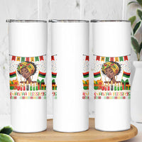 Kwanzaa Blessings African Woman Skinny Tumbler Umoja Seven Principles Family Gift - Wonder Print Shop
