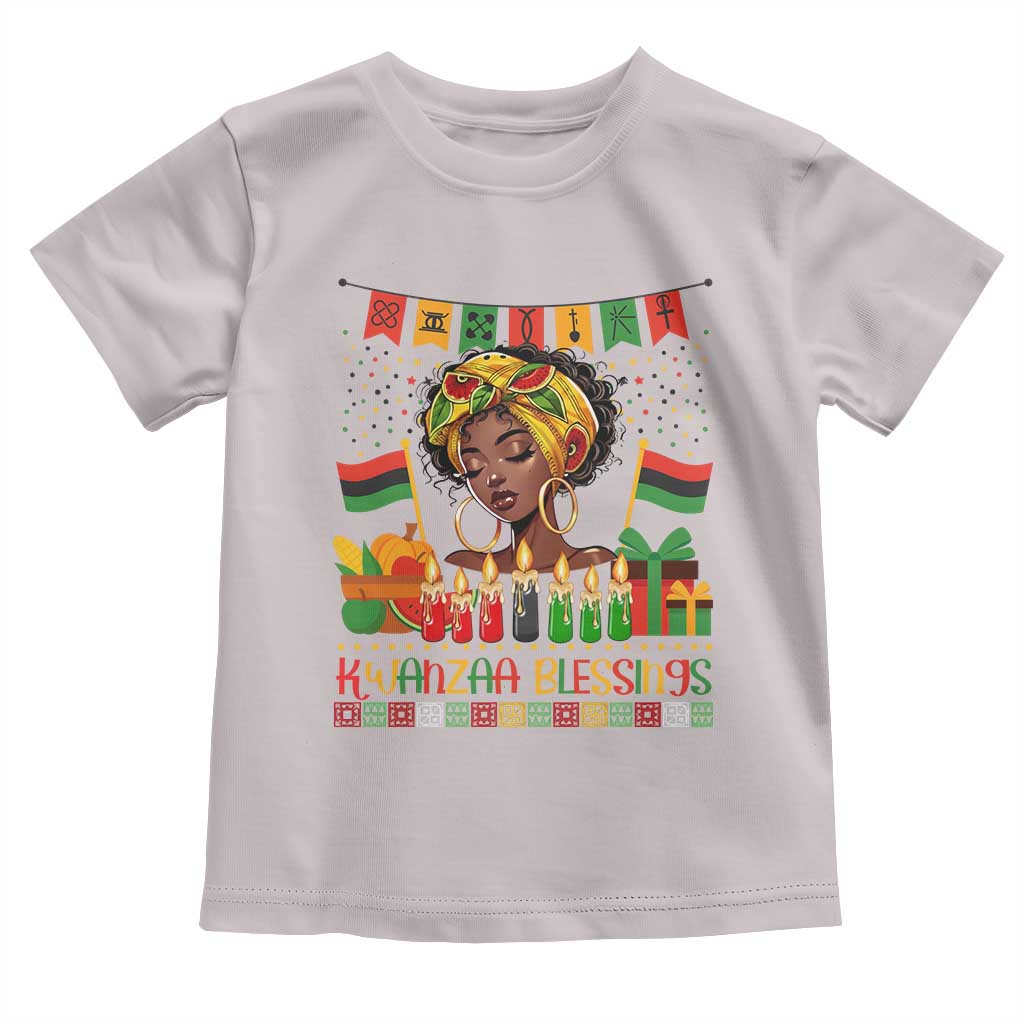 Kwanzaa Blessings African Woman Toddler T Shirt Umoja Seven Principles Family Gift - Wonder Print Shop