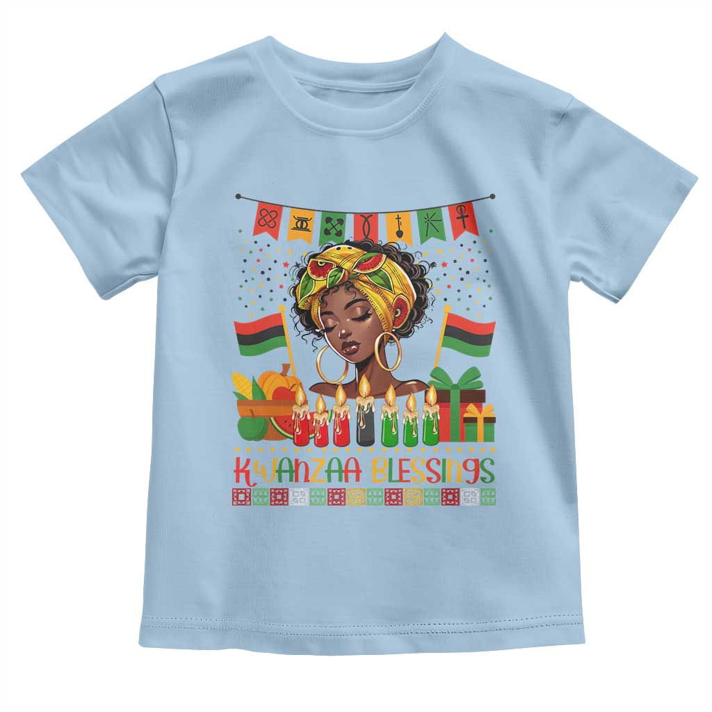 Kwanzaa Blessings African Woman Toddler T Shirt Umoja Seven Principles Family Gift - Wonder Print Shop