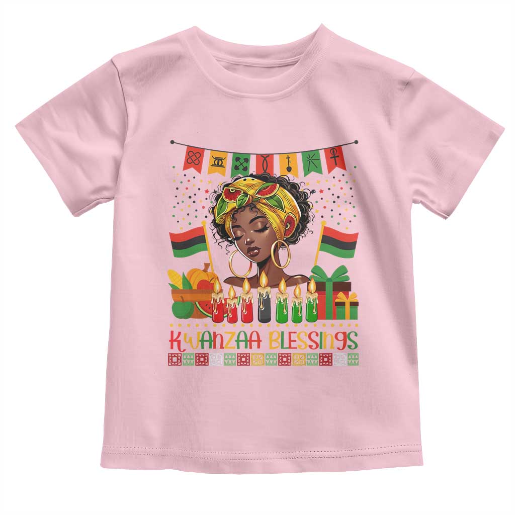 Kwanzaa Blessings African Woman Toddler T Shirt Umoja Seven Principles Family Gift - Wonder Print Shop