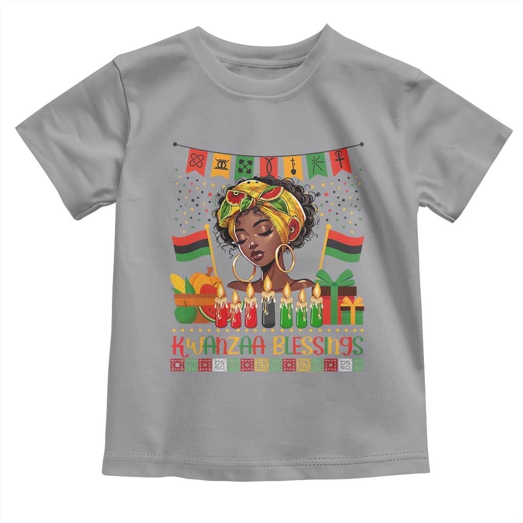 Kwanzaa Blessings African Woman Toddler T Shirt Umoja Seven Principles Family Gift - Wonder Print Shop