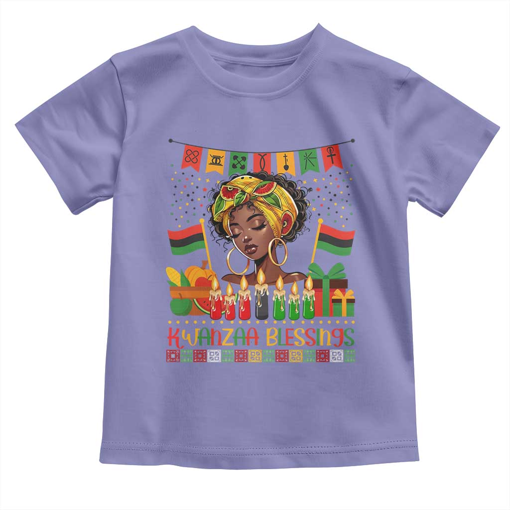 Kwanzaa Blessings African Woman Toddler T Shirt Umoja Seven Principles Family Gift - Wonder Print Shop