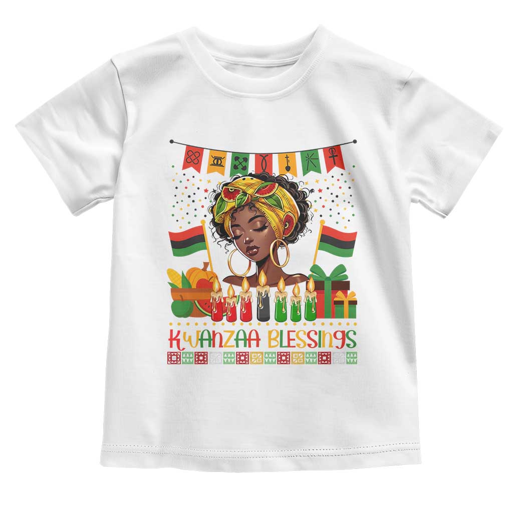 Kwanzaa Blessings African Woman Toddler T Shirt Umoja Seven Principles Family Gift - Wonder Print Shop