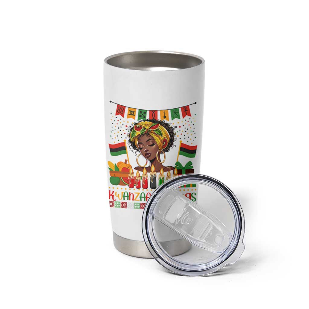 Kwanzaa Blessings African Woman Tumbler Cup Umoja Seven Principles Family Gift - Wonder Print Shop