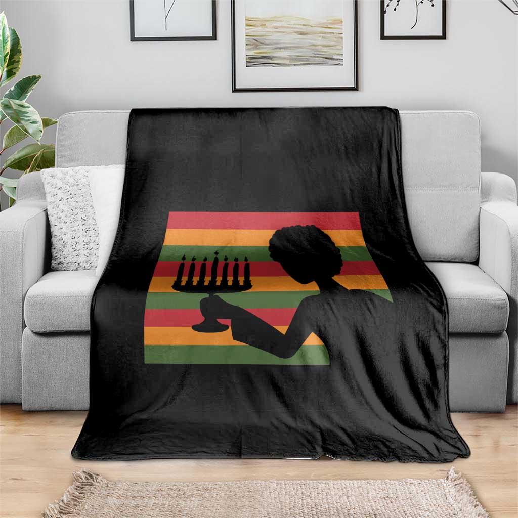 Kwanzaa Umoja Family African Woman Seven Principles Gift Throw Blanket - Wonder Print Shop