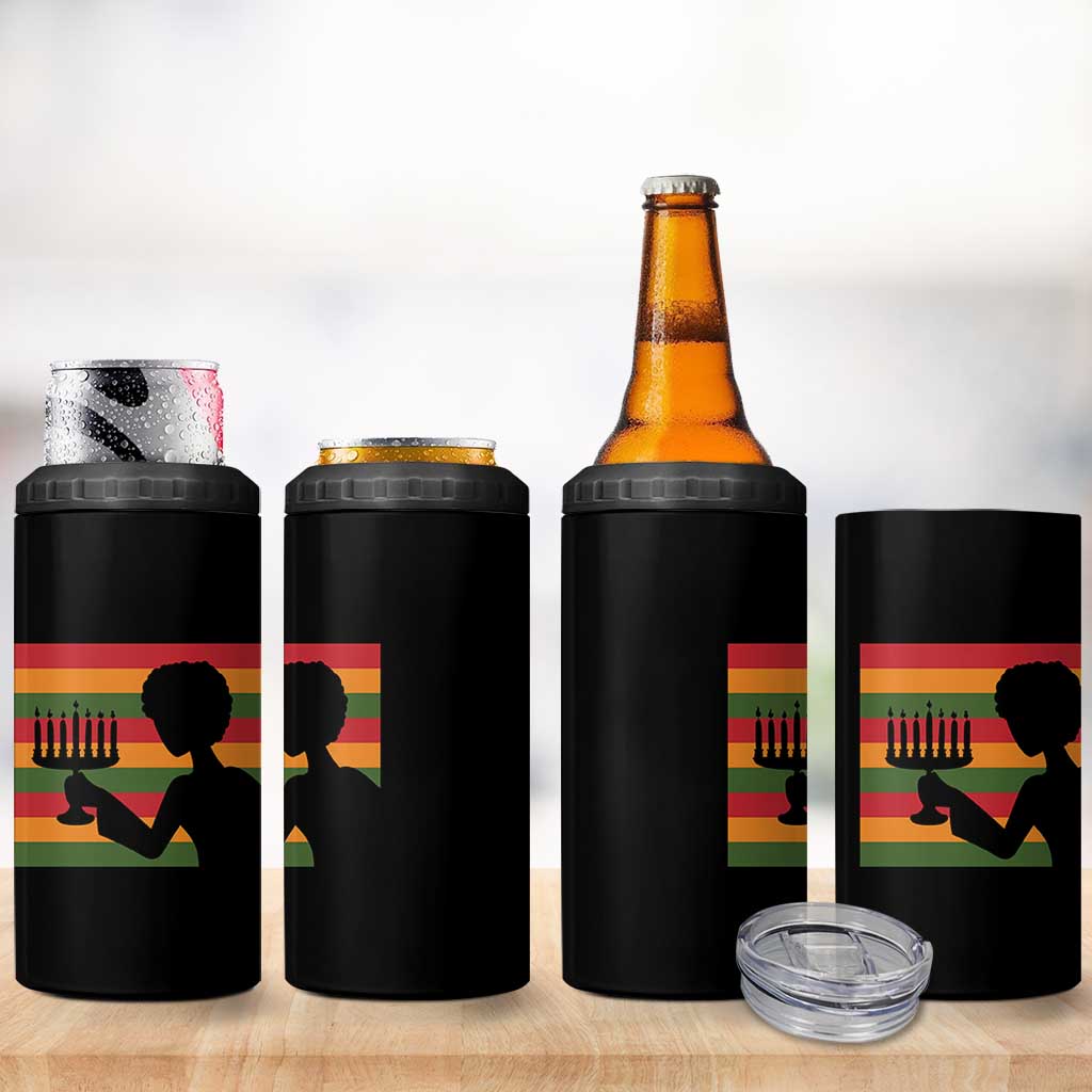 Kwanzaa Umoja Family African Woman Seven Principles Gift 4 in 1 Can Cooler Tumbler - Wonder Print Shop