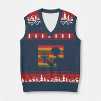 Kwanzaa Umoja Family African Woman Seven Principles Gift V-Neck Knit Sweater Vest - Wonder Print Shop