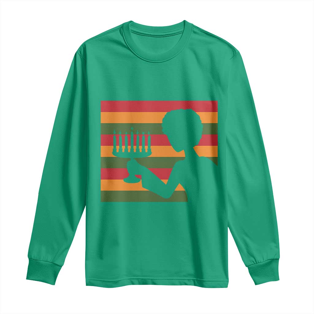Kwanzaa Umoja Family African Woman Seven Principles Gift Long Sleeve Shirt - Wonder Print Shop