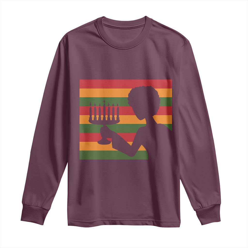 Kwanzaa Umoja Family African Woman Seven Principles Gift Long Sleeve Shirt - Wonder Print Shop