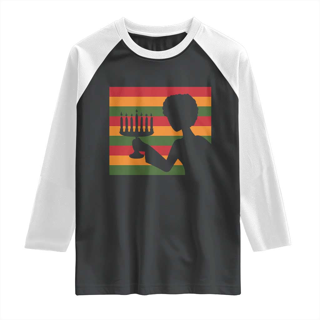 Kwanzaa Umoja Family African Woman Seven Principles Gift Raglan Shirt - Wonder Print Shop